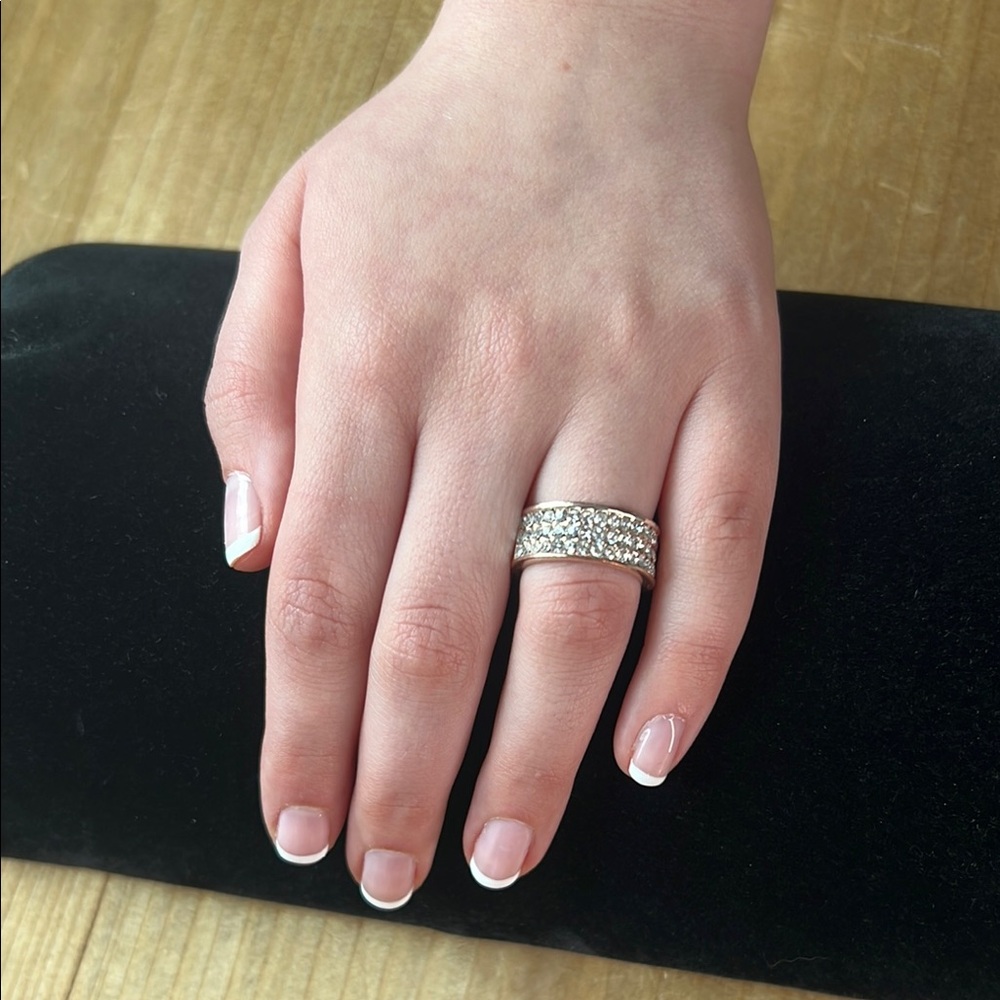 Silver Pavé Ring with Sparkling Stones